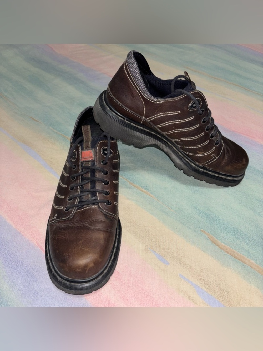 DR MARTENS 9243 BROWN Leather Oxford Air Cushioned Shoes MENS size 9 - Picture 4 of 10